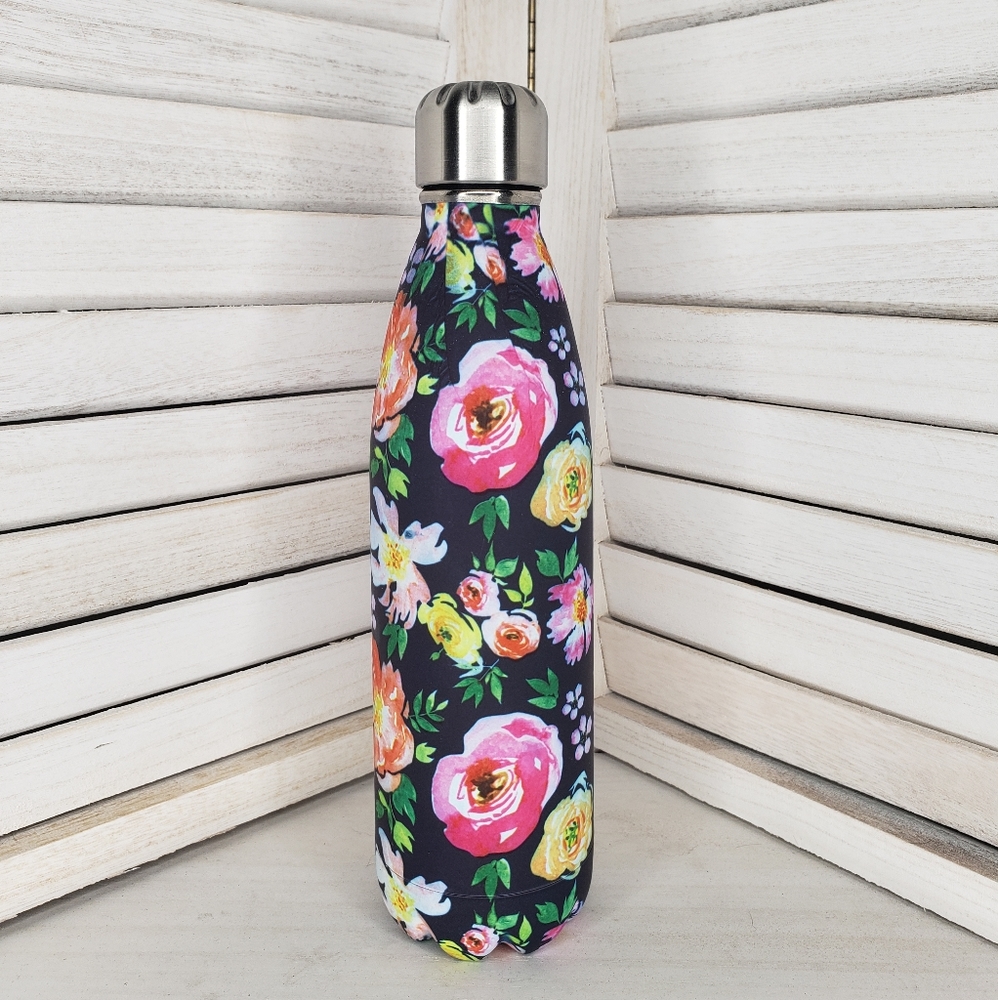 Mary's Square Floral Stainless Steel Water Bottle